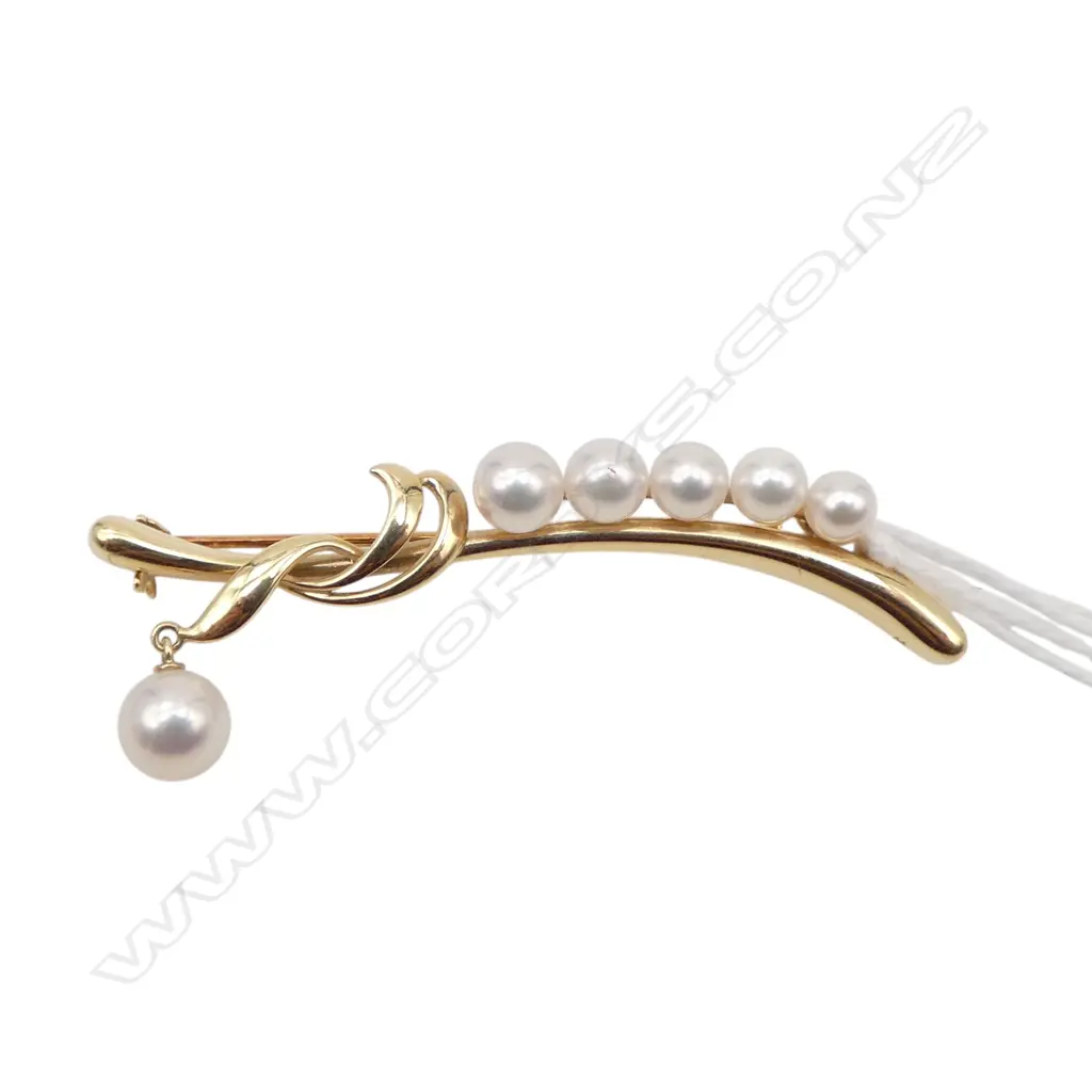 14ct GOLD & PEARL BROOCH 4.52gms Image 1++