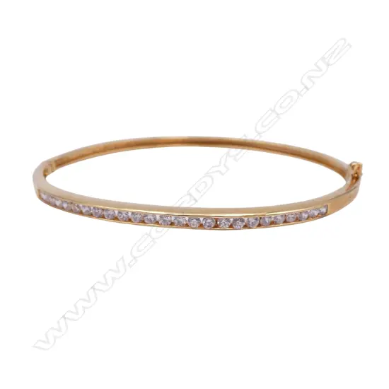 S/SILVER GOLD PLATED WHITE STONE BRACLET 10GMS