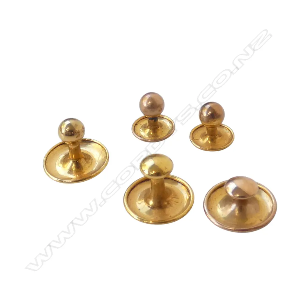 5x 9ct GOLD VINTAGE SHIRT STUDS 3.7gms Image 1++