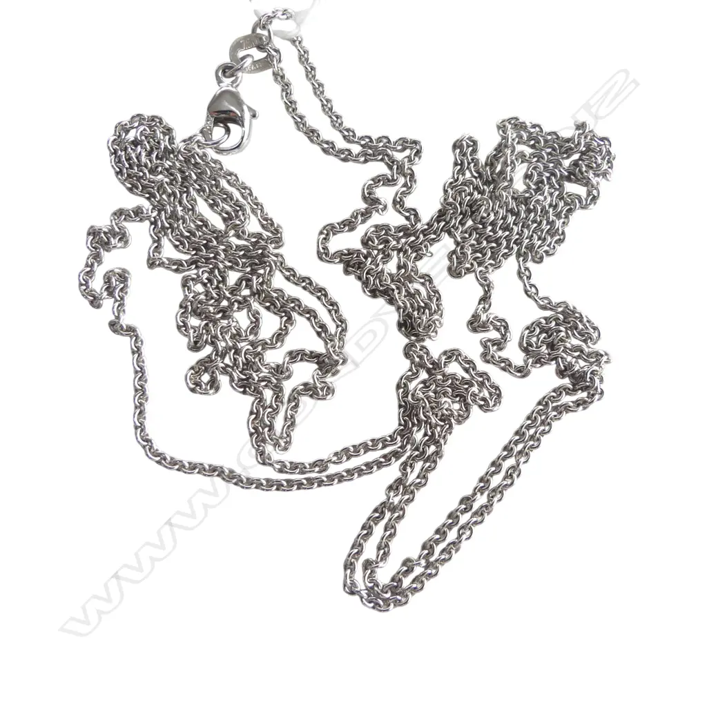 18ct WHITE GOLD LONG NECK CHAIN stamped maker Kailis L.1000mm 8.18gms Image 1++