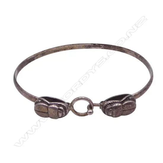 S/SILVER SCARAB BETTLE BANGLE 12.2GMS