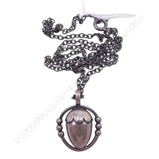 GEORG JENSEN STG SILVER HERITAGE PENDANT NECKLACE 1988 13.4gms