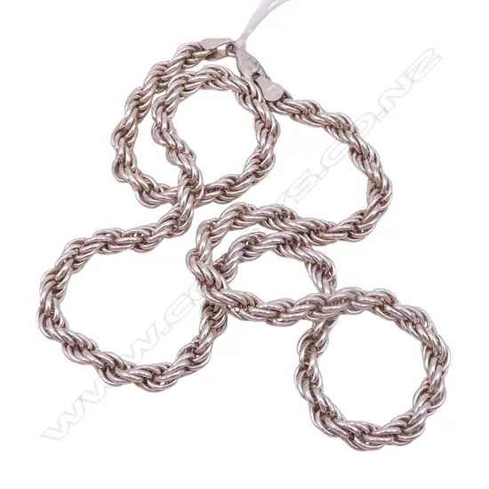 S/SILVER ROPE CHAIN NECKLACE 33GMS