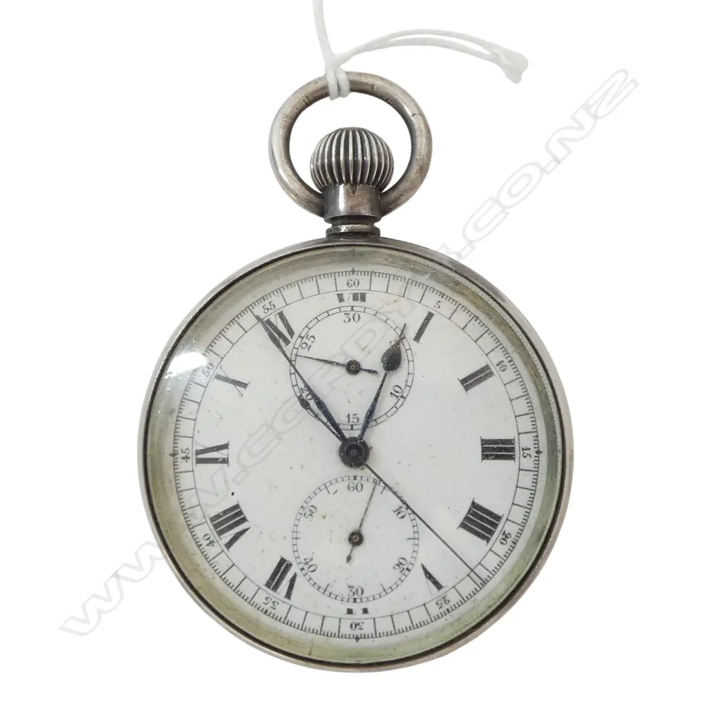 STG SILVER POCKET WATCH crown needs attention 93gms Image 1++