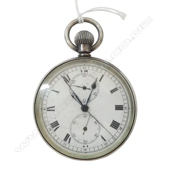 STG SILVER POCKET WATCH crown needs attention 93gms