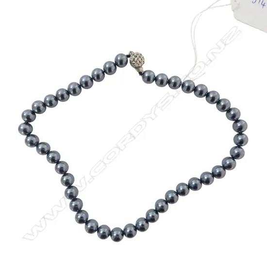 FAUX BLACK PEARL NECKLACE L.440mm