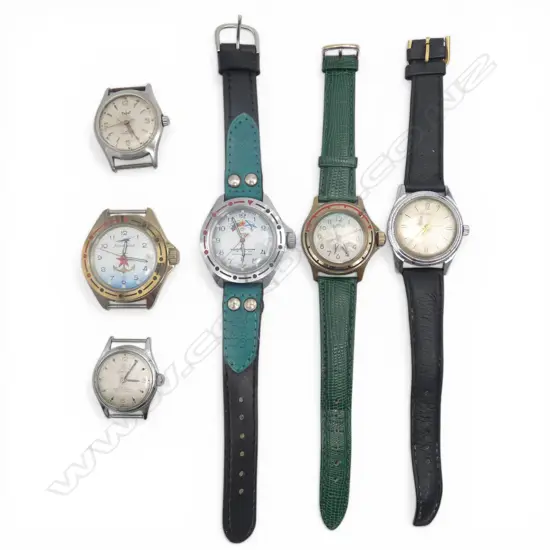 6 RUSSIAN GENTS WRISTWATCHES