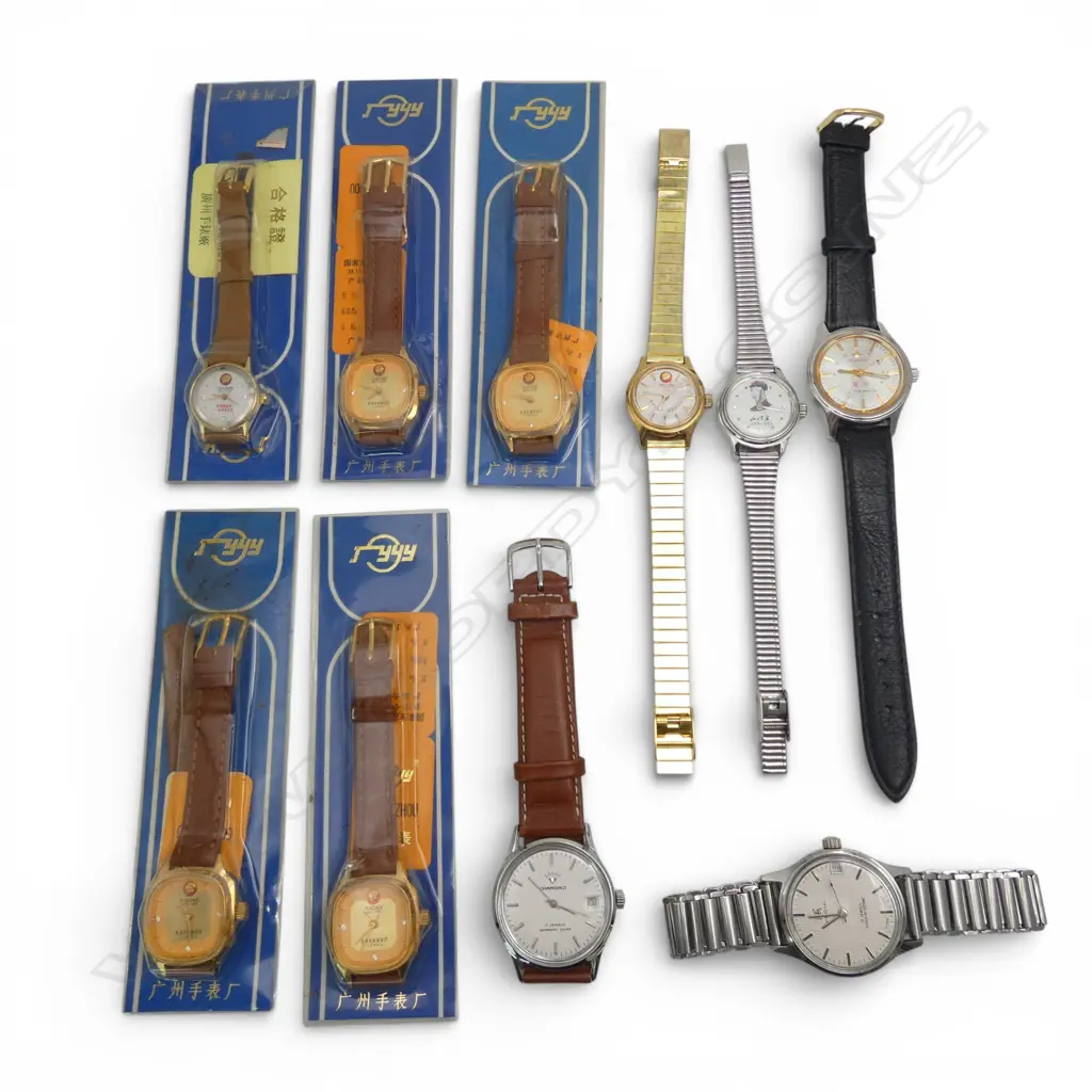 5 AS NEW CHINESE WRISTWATCHES & 5 OTHERS  MOSTLY WITH MAO ON FACE Image 1++