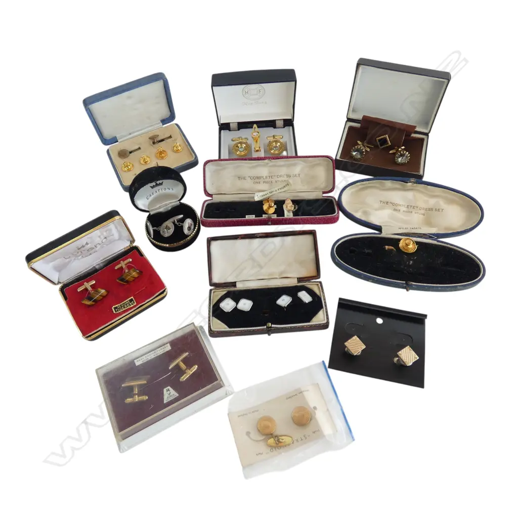ASST. CUFFLINKS etc Incl. ROLLED GOLD + costume + STG SILVER Image 1++