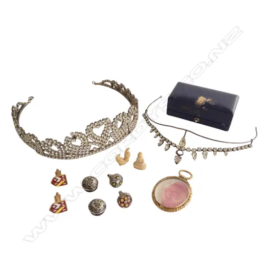 2 COSTUME TIARAS + CUFFLINKS ETC