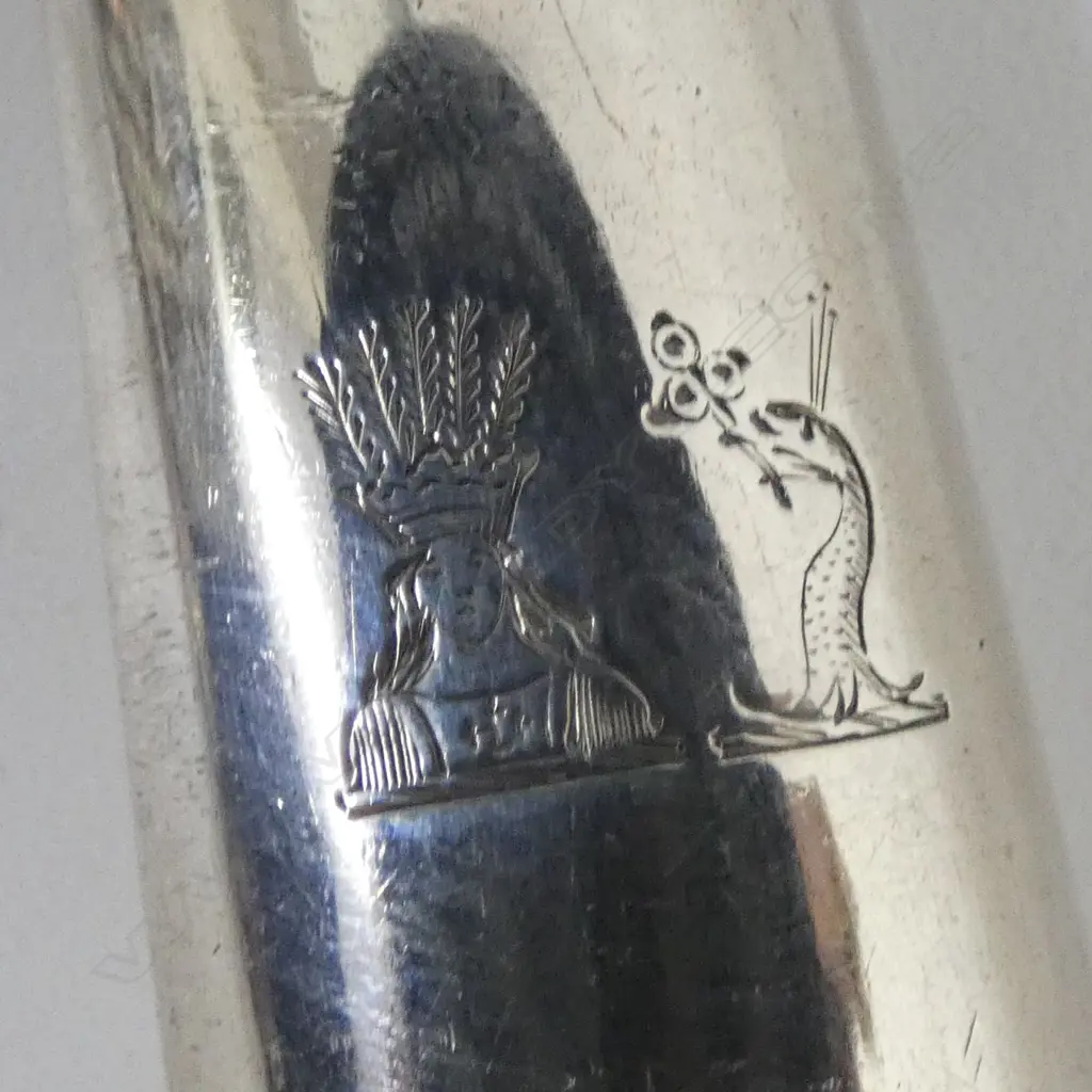 STG SILVER MARROW SCOOP, JOHN SAMUEL HUNT, LONDON 1855 L.230mm, 59gms Image 1++