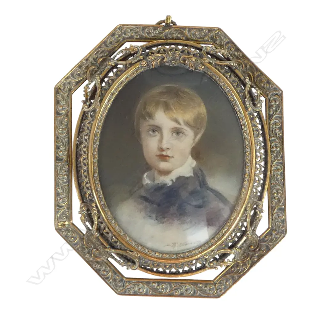 MINIATURE PORTRAIT AFTER SIR THOMAS LAWRENCE 'NAPOLEON-FRANCOIS-CHARLES-JOSEPH BONAPARTE, KING OF ROME' 1819 80x60mm Image 1++