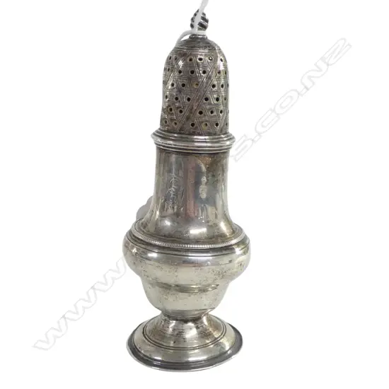 GEORGE III SILVER BALUSTER SUGAR SIFTER London 1820. some dents 100gms