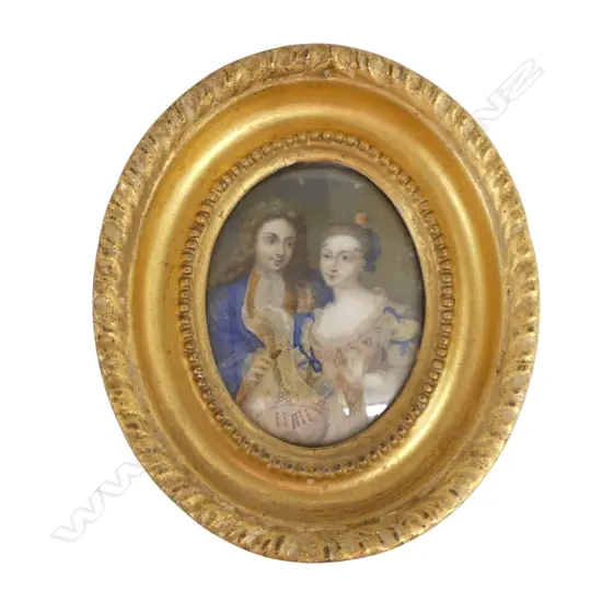 18thC FRENCH HAND PAINTED PORTRAIT MINIATURE 