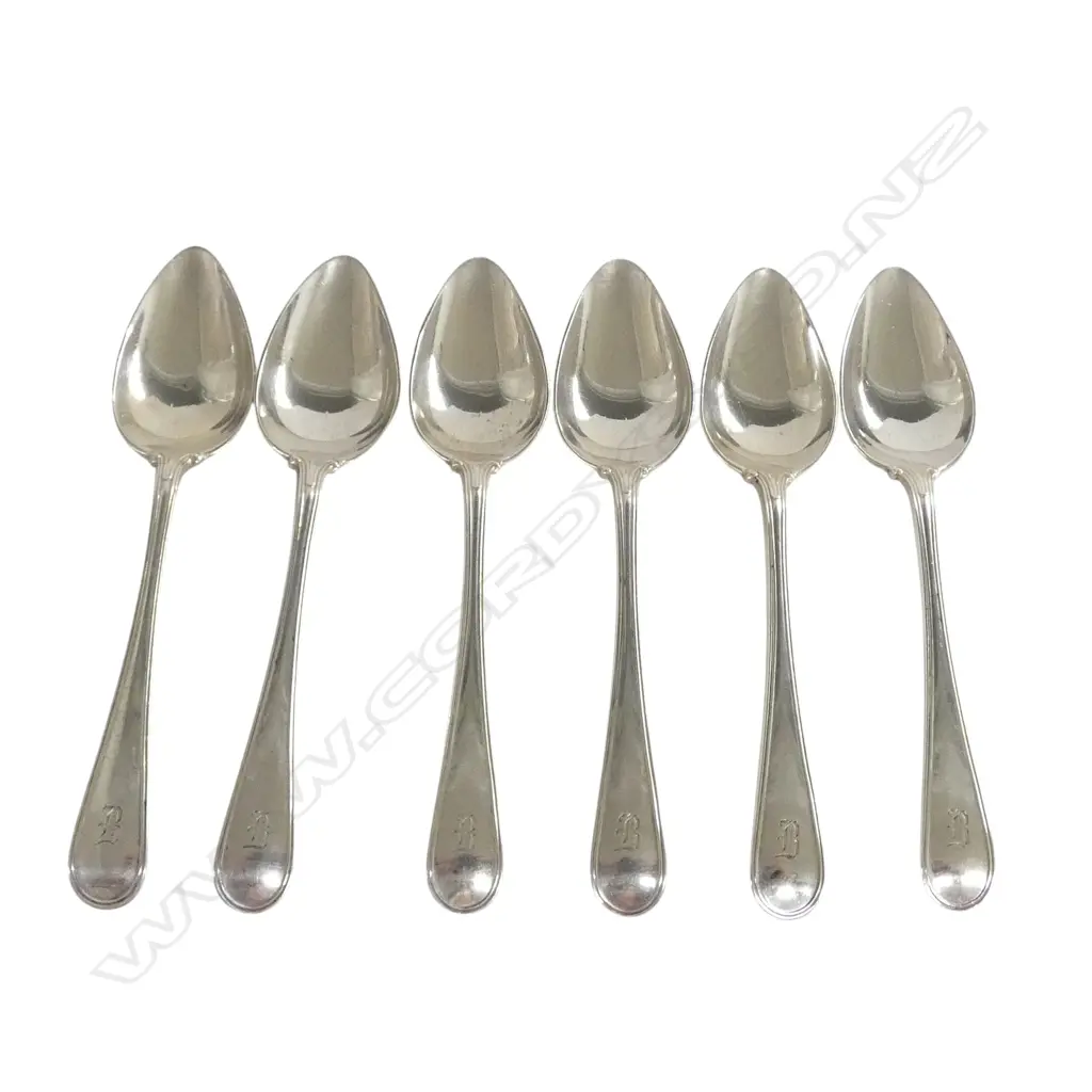 6 STG SILVER TEASPOONS, GEORGE HOWSON, SHEFFIELD 1936 198gms Image 1++