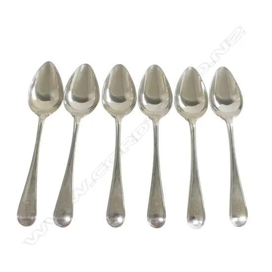 6 STG SILVER TEASPOONS, GEORGE HOWSON, SHEFFIELD 1936 198gms