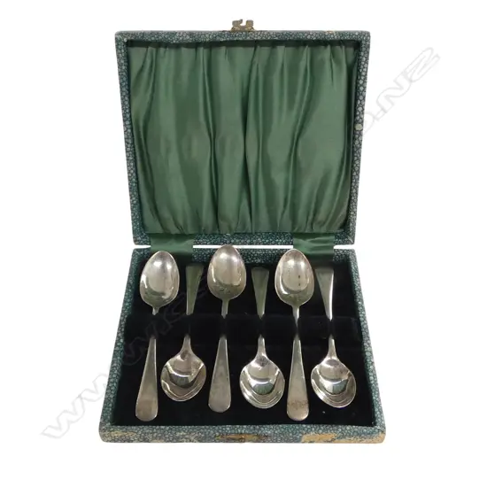 BOXED SILVER TEASPOONS, 70gm, Birm.1926