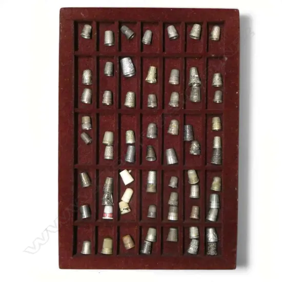 COLLECTORS TRAY OF APPROX. 80 ASST. THIMBLES