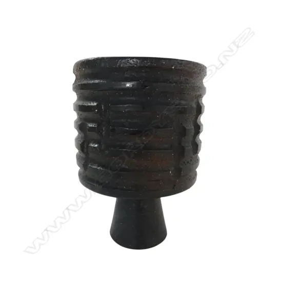MID CENTURY JAPANESE BRUTALIST VASE, H.190mm, signed 