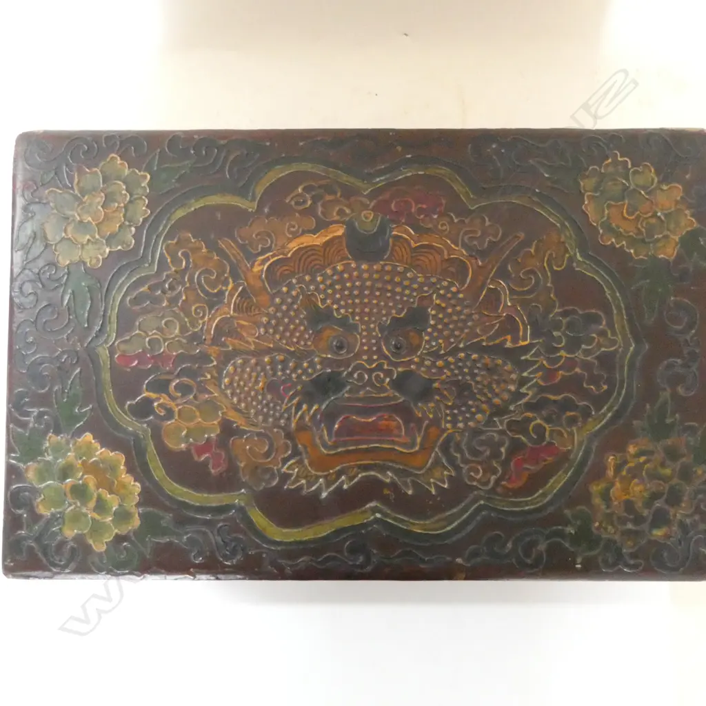 VINTAGE TIBETAN LAQUERED BOX W.445mm Image 1++