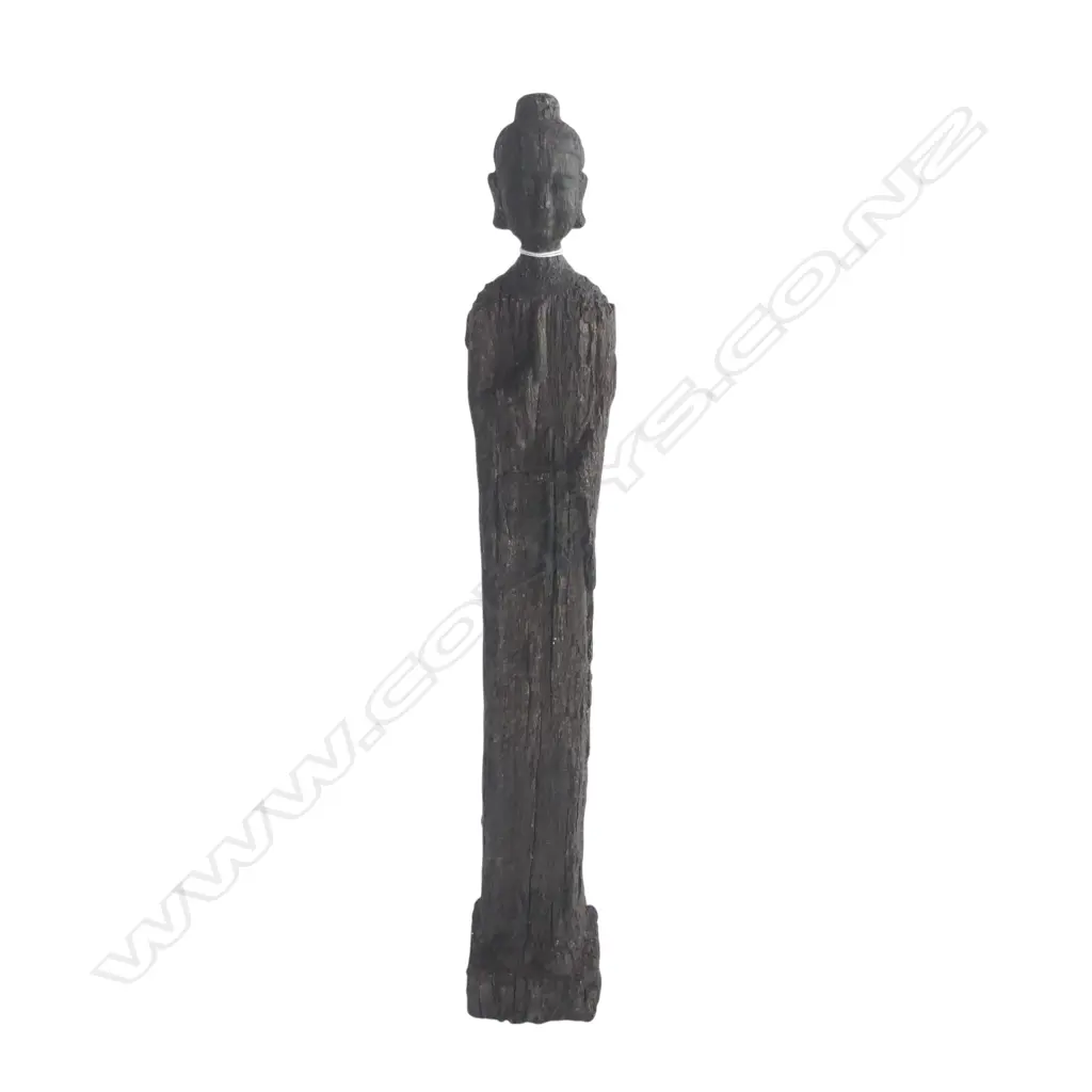 DISTRESSED WOODEN BUDDHA H.610mm Image 1++