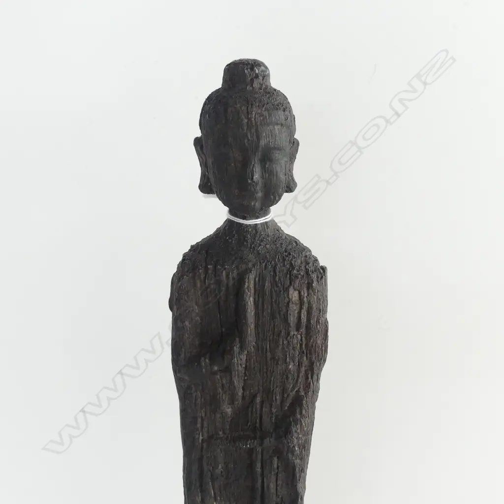 DISTRESSED WOODEN BUDDHA H.610mm Image 1++
