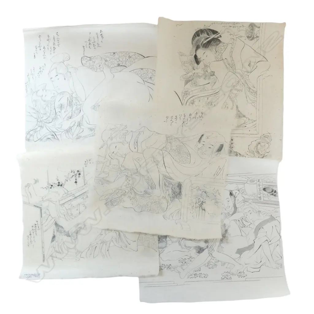 5 JAPANESE SHUNGA 340x340mm Image 1++