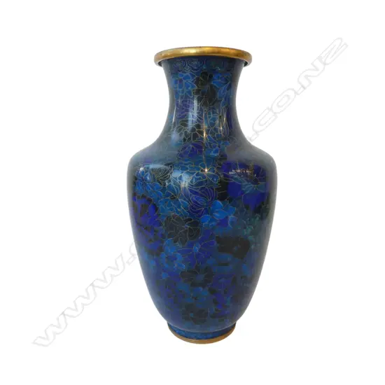 ORIENTAL BLUE CLOISONNE VASE H.380mm