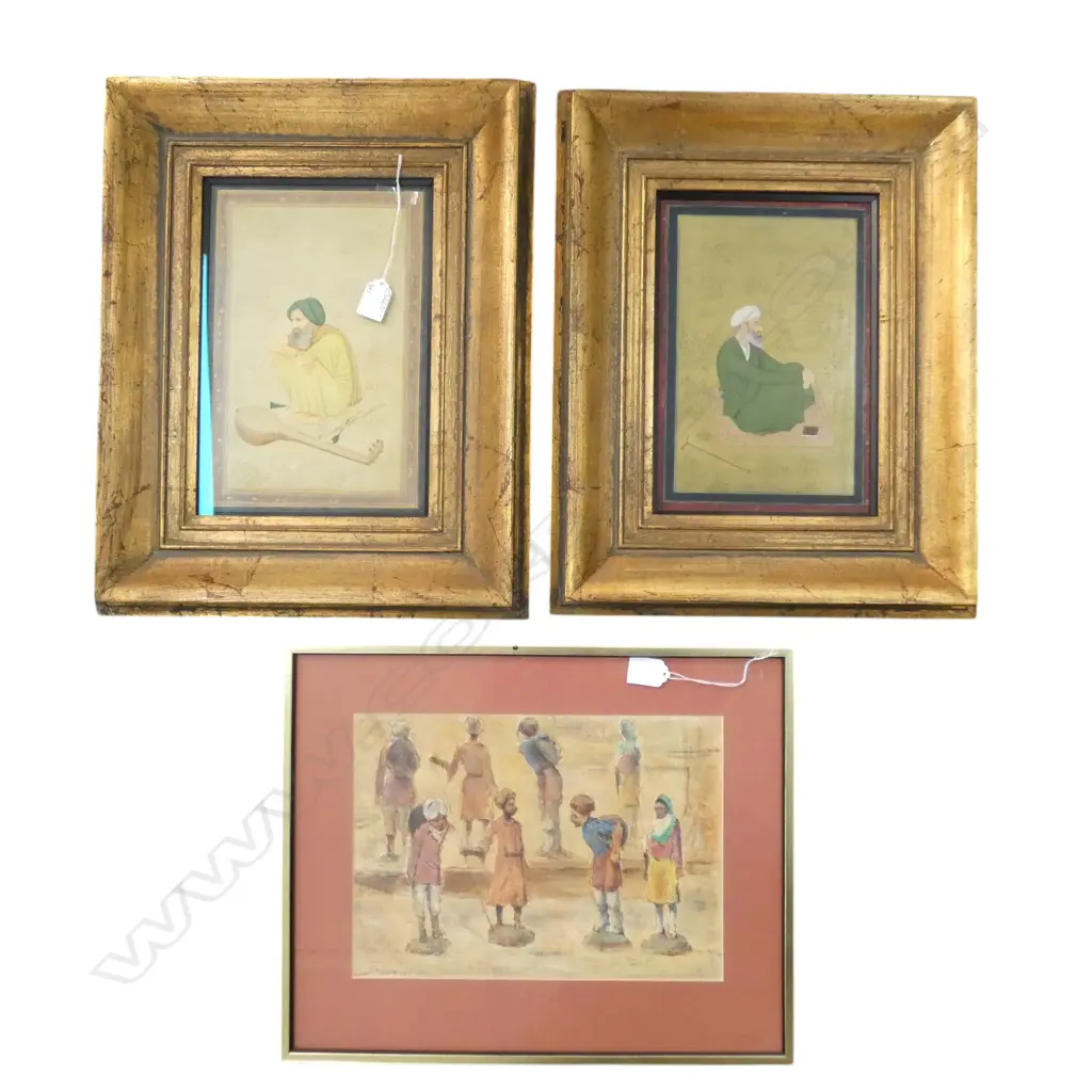 2 FRAMED MUGHAL STYLE WORKS 300x200mm + UNTITLED PAINTING 230x320mm Image 1++