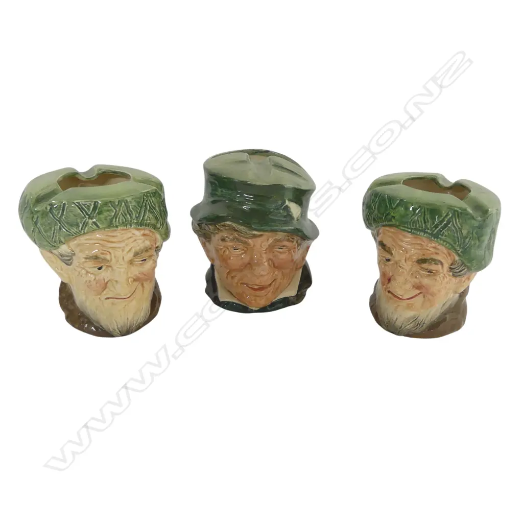 3 ROYAL DOULTON CHARACTER ASHTRAYS; 2x OWD MAC & PADDY H.80mm Image 1++