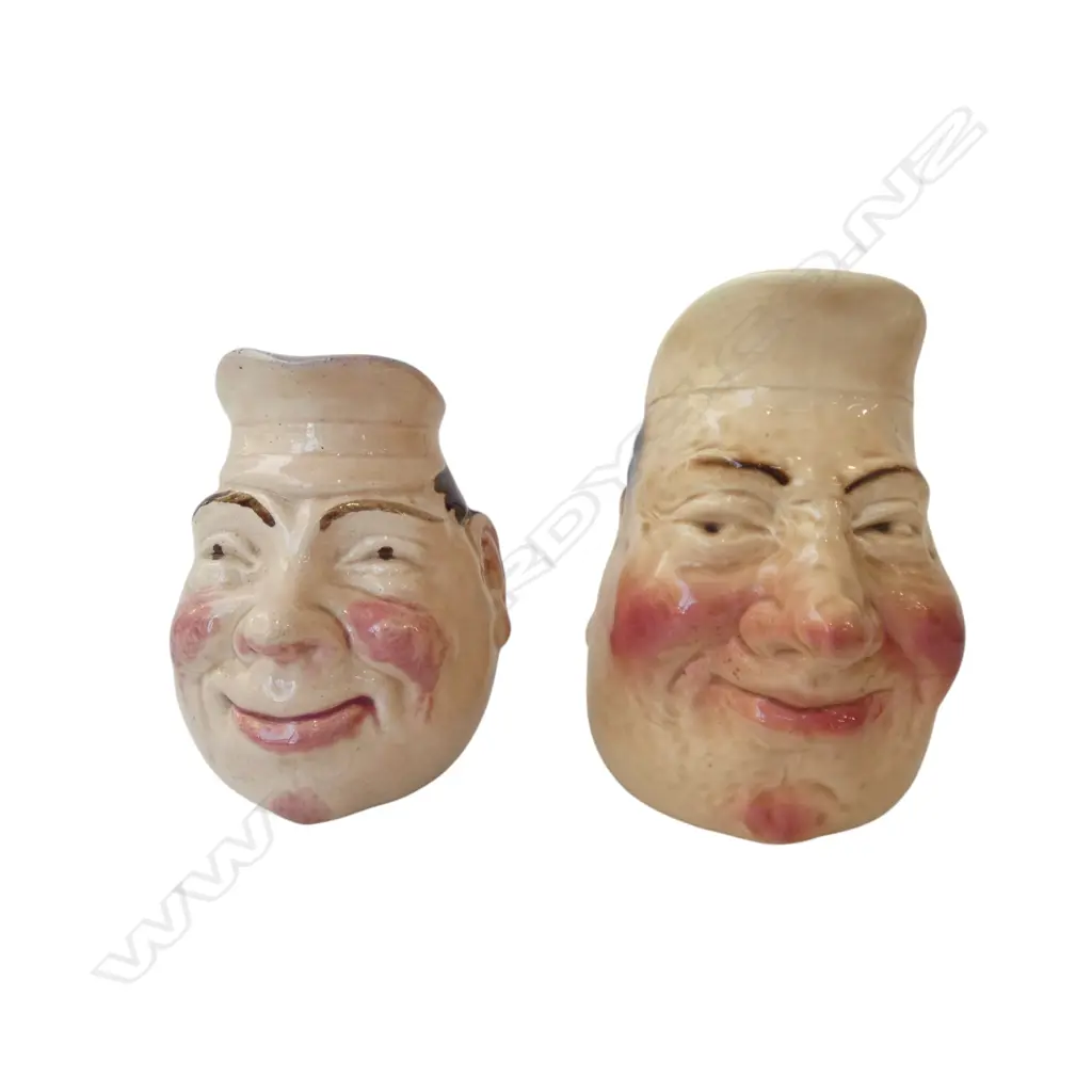 2 VINTAGE SARREGUEMINES CHARACTER JUGS H.150mm Image 1++