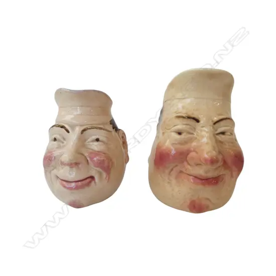 2 VINTAGE SARREGUEMINES CHARACTER JUGS H.150mm