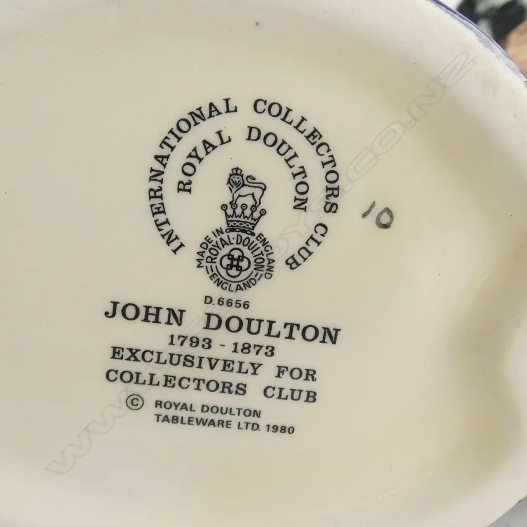 6 ROYAL DOULTON CHARACTER JUGS; JOHN DOULTON, THE POACHER, TAM O'SHANTER, THE TRAPPER GUARDSMAN etc H.115mm Image 1++