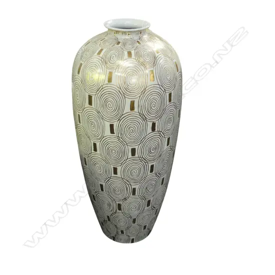 LG FLOOR VASE w. 24CT GOLD TRIM H.925mm
