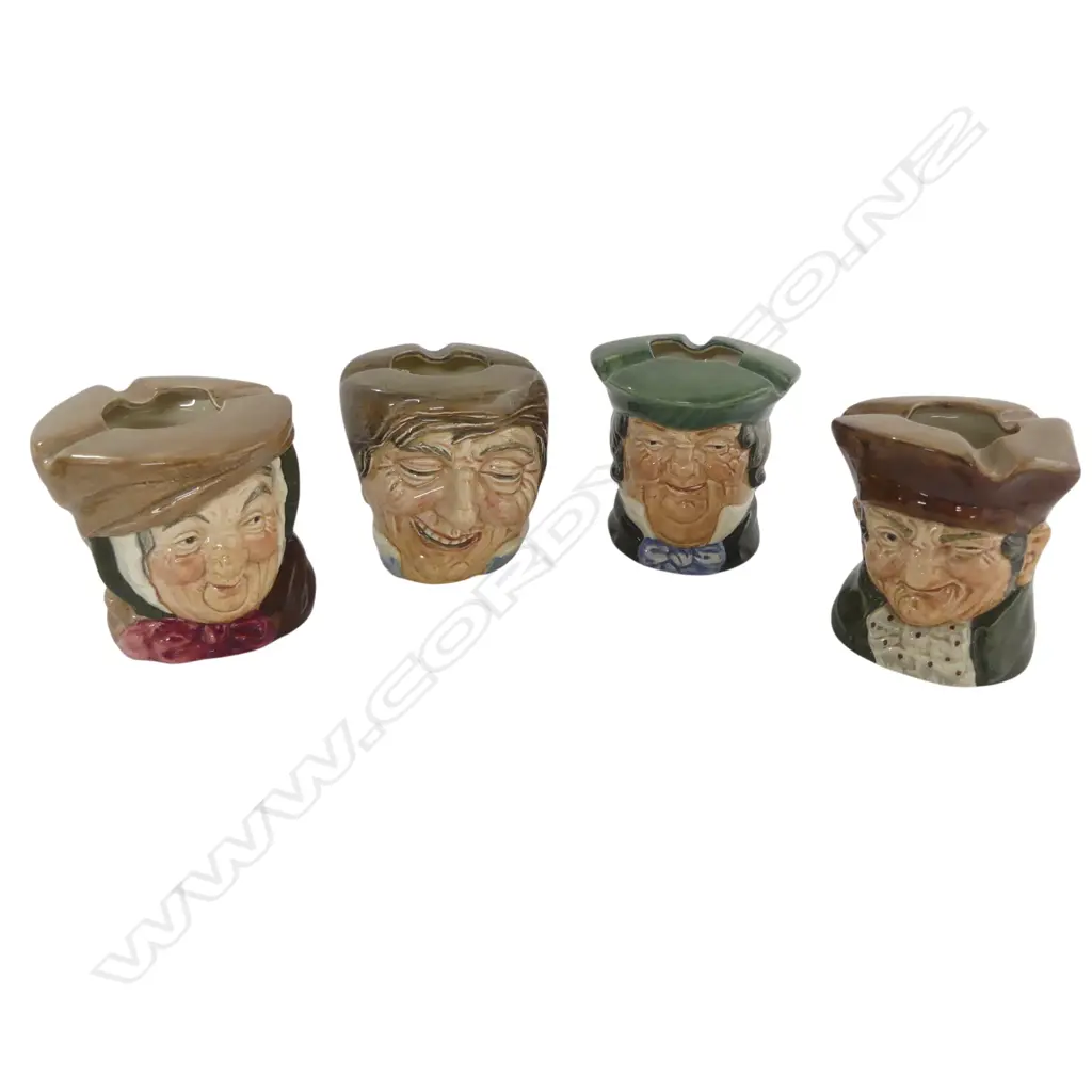 4 ROYAL DOULTON CHARACTER ASHTRAYS H.80mm Image 1++