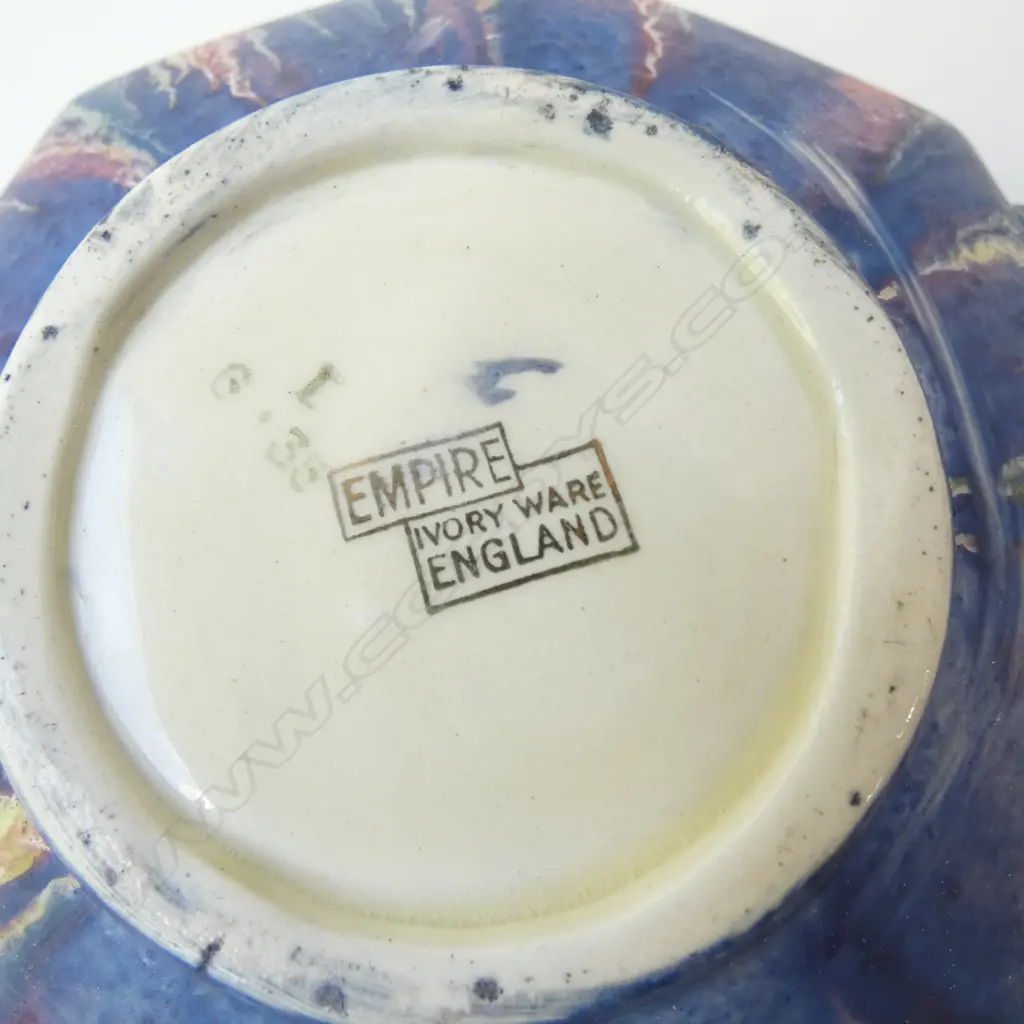 CARLTONWARE ART DECO VASE, & EMPIRE WARE BOWL & LIDDED JAR, H.80-120MM, L.175MM Image 1++