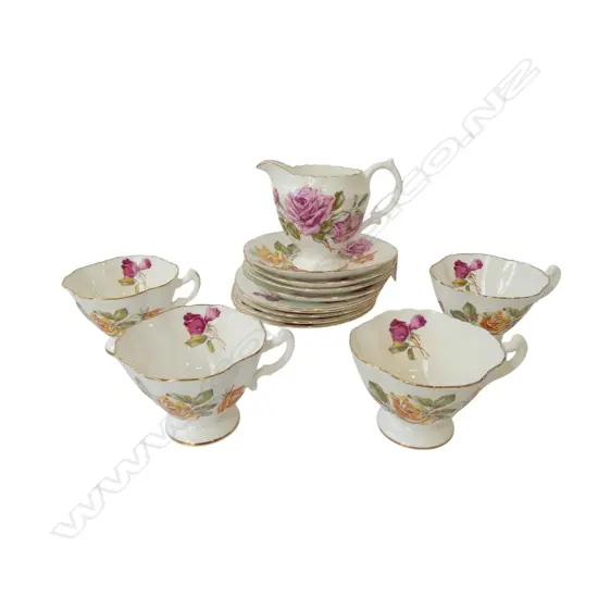 14 PCES HAMMERSLEY CHINA; 4 TRIOS, JUG, SAUCER