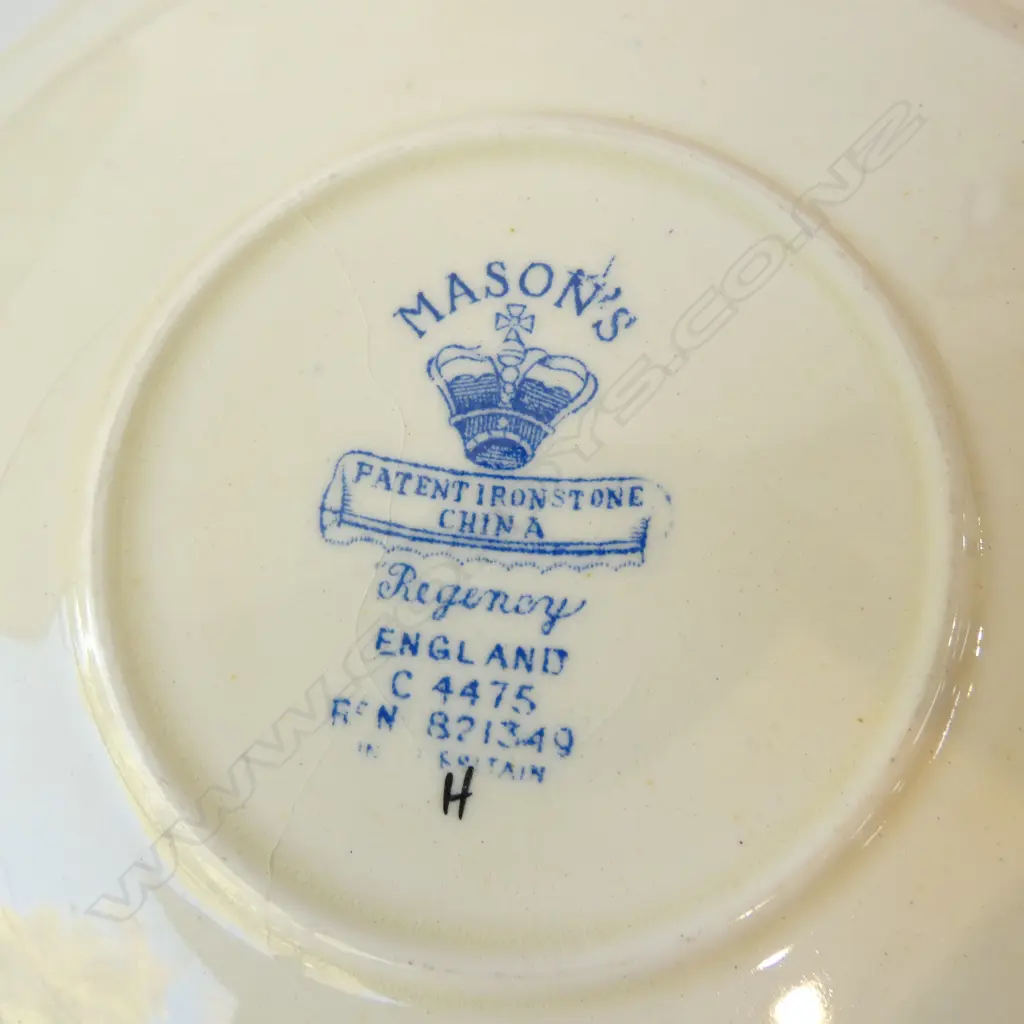 17PCS MASON’S REGENCY 4 CUPS & SAUCERS, 3 SOUP COUPES & SAUCERS, 3 PLATES, D.200MM Image 1++