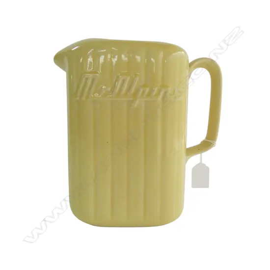 CROWN LYNN MCALPINE JUG yellow glaze H.215mm