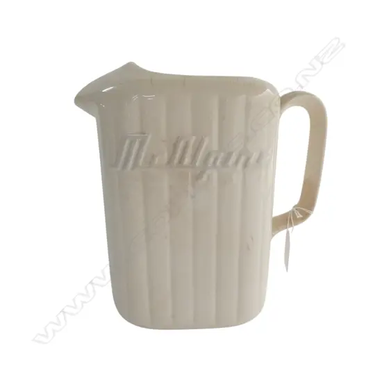 CROWN LYNN MCALPINE JUG white glaze, crazing H.215mm