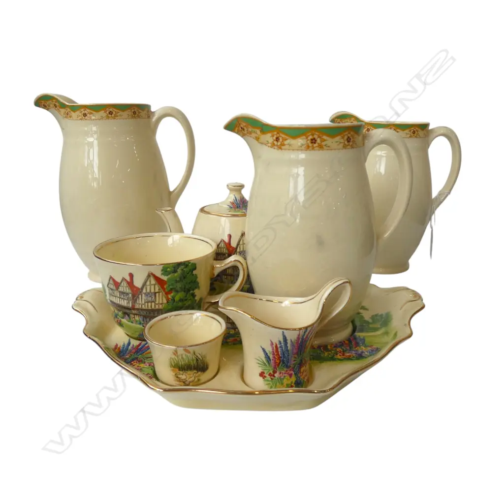 ROYAL WINTON PART BREAKFAST SET (TRAY REPAIRED) + 3 JUGS Image 1++