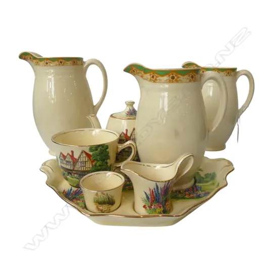 ROYAL WINTON PART BREAKFAST SET (TRAY REPAIRED) + 3 JUGS