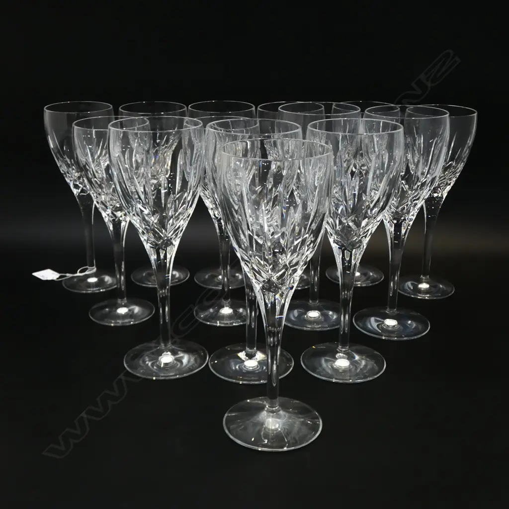 2 SETS OF STUART CRYSTAL GLASSES; 6 & 8 Image 1++