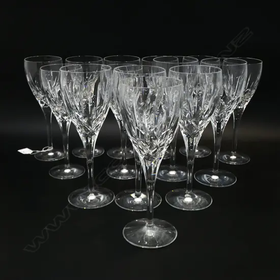 2 SETS OF STUART CRYSTAL GLASSES; 6 & 8