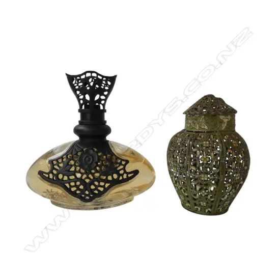 PERFUME BOTTLES H.105mm + METAL CONTAINER