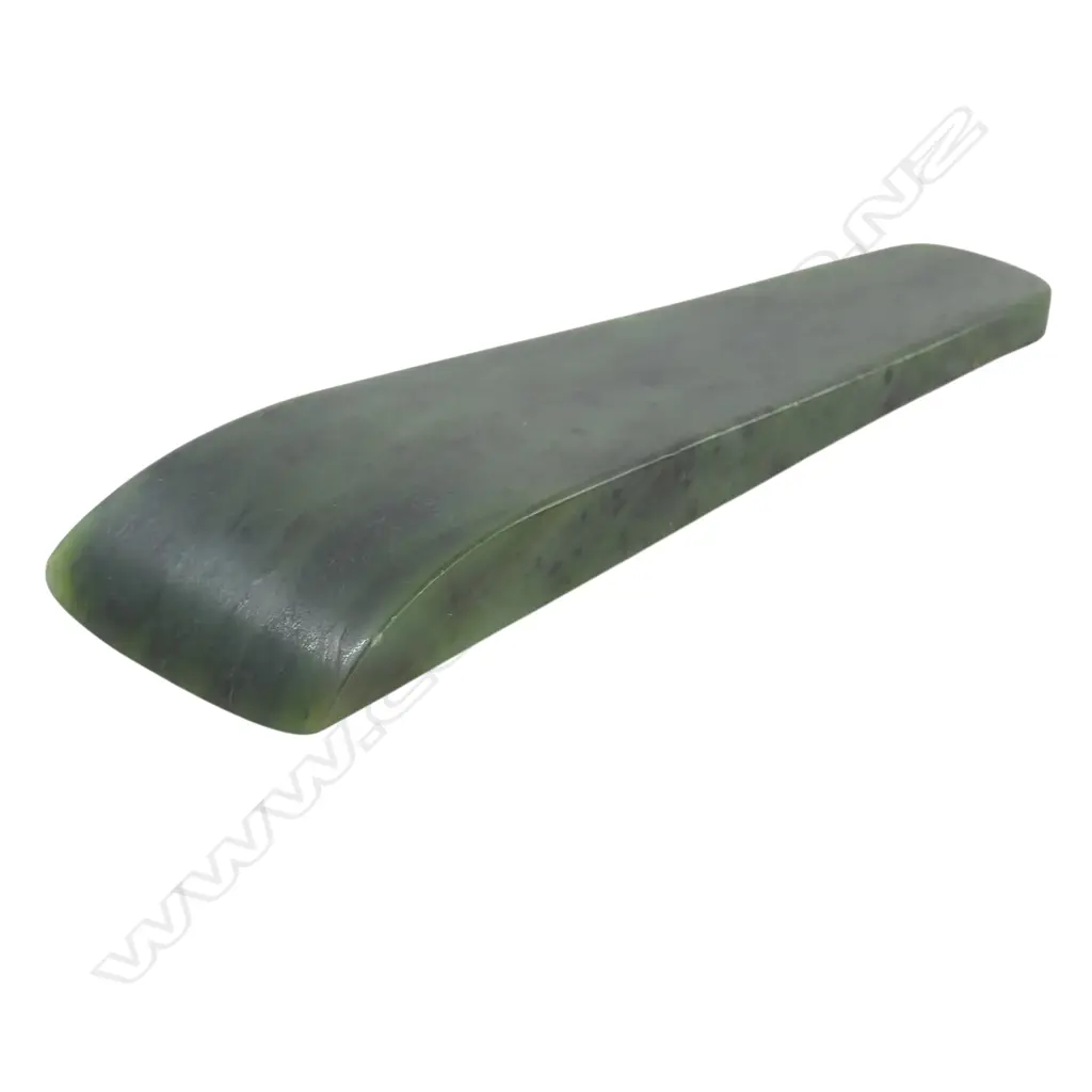 LARGE POUNAMU TOKI (ADZE) with reduced tang for lashing to wooden haft. L.217mm Image 1++