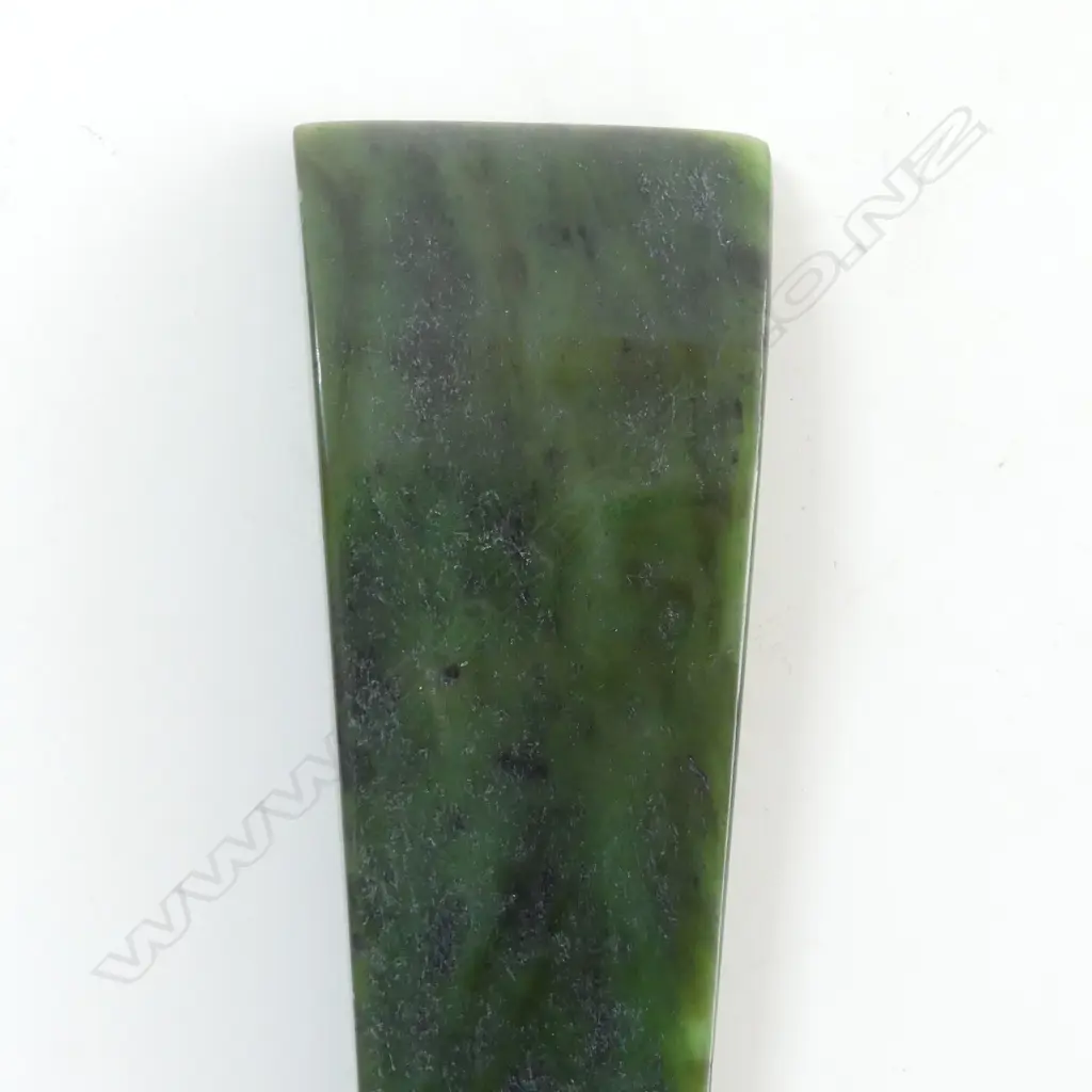 LARGE POUNAMU TOKI (ADZE) with reduced tang for lashing to wooden haft. L.217mm Image 1++