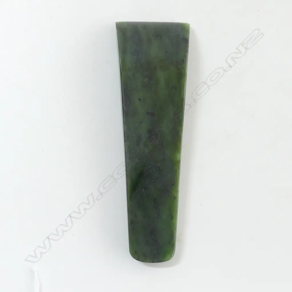 LARGE POUNAMU TOKI (ADZE) with reduced tang for lashing to wooden haft. L.217mm Image 1++