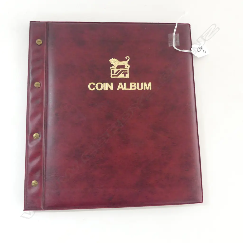 COIN ALBUM with collection MAINLY NZ pre-decimal 1930's 40's 50's 3d + 6d + 1/2 & full pennies Image 1++