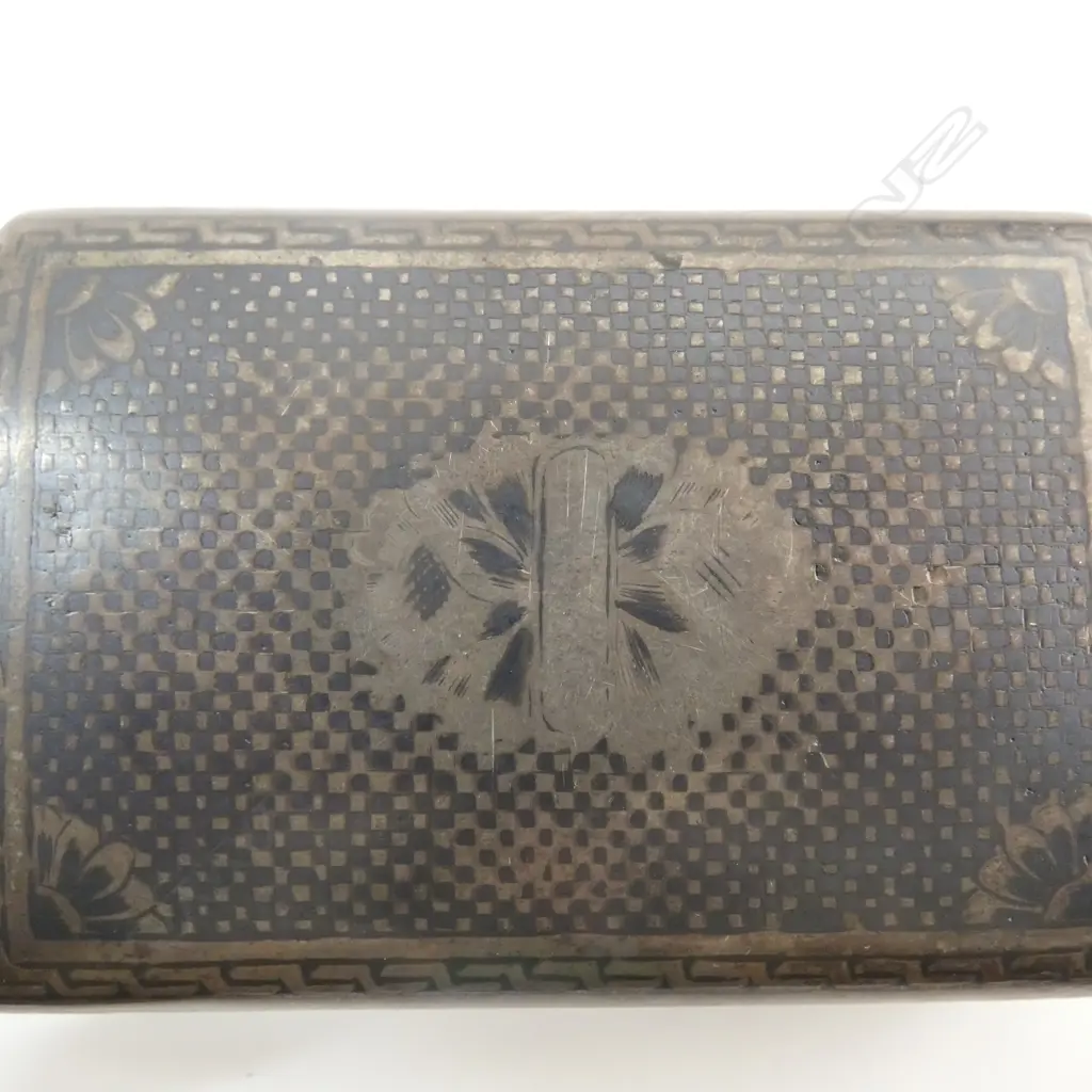 OTTOMAN SILVER & NIELLO SNUFF BOX 107gms Image 1++